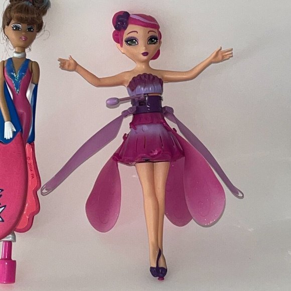 LOT 2 Flutterbye Flying Fairy PURPLE PINK FLOWER FAIRY Spin Master FAIRIES ONLY - Picture 3 of 4